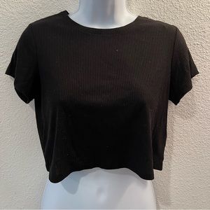 black flowy crop top